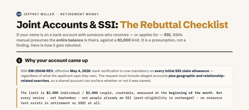 Joint Accounts & SSI: The Rebuttal Checklist