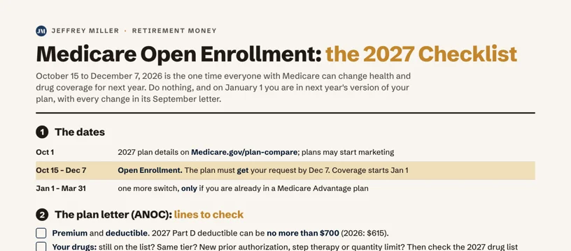 Medicare Open Enrollment: The 2027 Checklist
